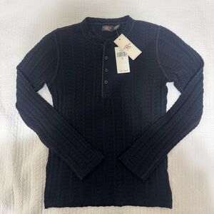 Ralph Lauren RRL lace knit Henley sweater